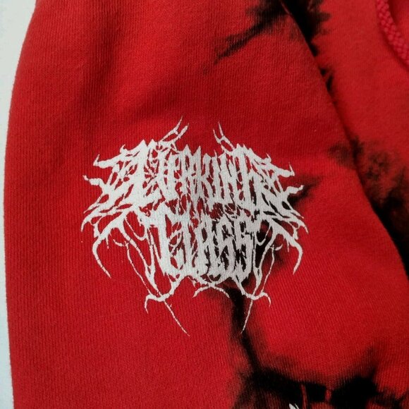 Sketchy Tank Lurking Class Hooded Sweatshirt Hoodie Medium Red Black Tie Dye - Picture 7 of 16